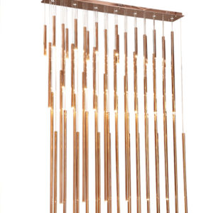 Colgante MINERVA, rose gold, L1350*W200*H2500mm, 56 7 LED X 1W, 120V, DIM