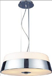 Colgante PRAGA, cromo/blanca, ¿420*H1200MM, 3 x E27