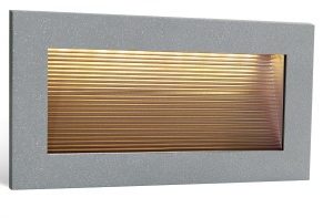 LUZ GUIA LED, 2.6W, RECT 16*8 GRIS, 110-240V, WW,IP44, EMPOTRADO