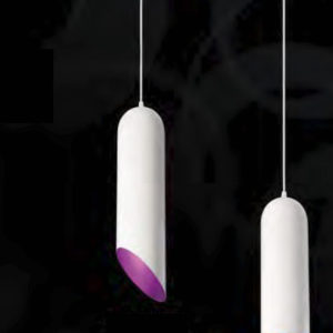 COLGANTE MARUJA, BLANCA-VIOLETA, E27 LED-120V VINTAGE CABLE BLANCO. 