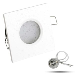 ARO HERMETICO NIQUEL CUADRADO SOCKET GU10 PARA MR16 LED